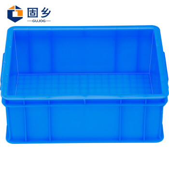 固乡 345*258*125mm周转箱 可印字 零件元件盒 仓库储物养殖物流物料收纳箱 B3蓝色