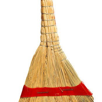 营盘手工扫帚高粱糜子塑料夹加固塑料把套重0.4KG