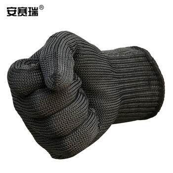 安赛瑞 防割手套 黑色均码 抗划伤保安手套 安全防割手套 战术手套 安保执勤防刀割手套 12686