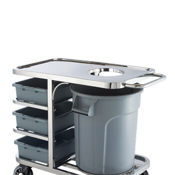 南 C-23B 收碗碟车 镜钢 三层塑料收碗车 收餐车收碗碟车盆桶餐具收集车