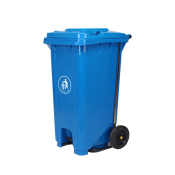星工（XINGGONG）户外大号垃圾桶环卫脚踏分类塑料垃圾桶特厚物业挂车桶定制 240L加厚款蓝色