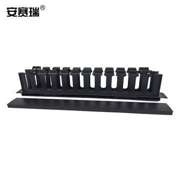 安赛瑞 塑料理线架 12档24口 1U 19英寸网络电话线网线理线器机房机柜管理器电话网络配线架 510181