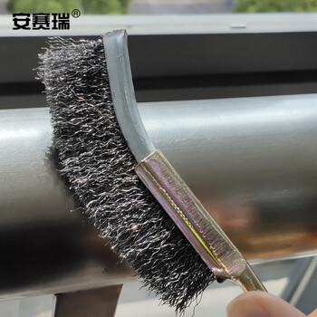 安赛瑞 迷你不锈钢丝刷 弯头不锈钢丝刷 清洁刷 (5把装）清洁除锈刷 铜丝刷 23964