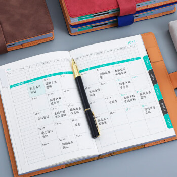 朗捷（longe）365天日程本每日计划本效率手册2025年日历记事本蛇年年历本笔记本本子定制 蓝色-搭扣（2024.11-2025.10）