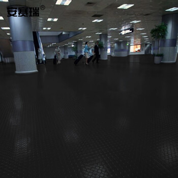 安赛瑞 橡胶防滑地垫 1×10m×5mm 仓库车间走廊厨房橡胶防滑耐油地垫 工业满铺地垫 黑色圆点款27131