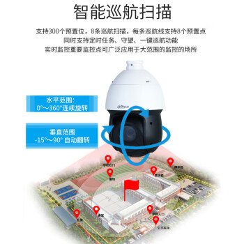 dahua大华23倍400W网络球机 POE供电 400万星光级夜视 360度旋转巡航 DH-SD4423-DP-i