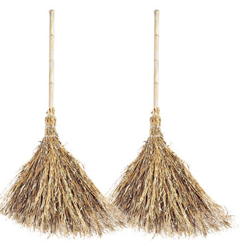 益美得 竹柄大扫把院子户外环卫大号笤帚街道马路公园清扫落叶除雪 竹柄小号1.2斤