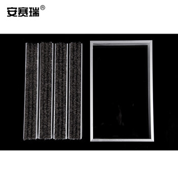 安赛瑞 铝合金地垫 除尘防滑刮泥地垫 1.0壁厚 进门嵌入式脚垫 银行酒店商场门垫80×100cm凹槽款 黑色26551