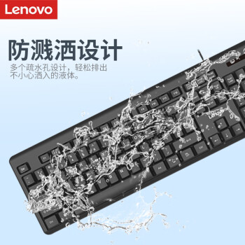 联想（Lenovo）有线键盘鼠标套装 键鼠套装 全尺寸键盘 商务办公 MK11Lite