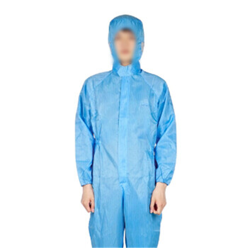 云筑 无尘防尘工作服 蓝\ 连体 洁净 防尘 无尘防护服带帽 科研喷漆 蓝色L码 5件起售 不零售 企业定制