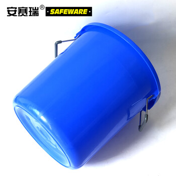 安赛瑞 大号塑料圆桶 大号圆形收纳桶 大容量水桶 食堂光盘环卫物业餐厨垃圾桶 50L 蓝色无盖24375