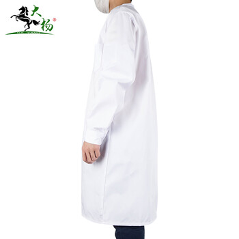 大杨327长袖棉白大褂 学生实验室搬运劳保服加工厂工装美容服工作服 L码/170cm 定制
