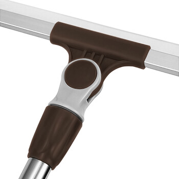 益美得 伸缩杆硅胶刮水器地面推水器地板瓷砖刮 咖色50厘米硅胶转向地刮