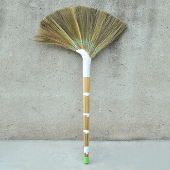 益美得 老式手工扫把高粱芒草稻草植物秸秆草编扫把笤帚学校物业环卫商用 秸秆凤尾扫把