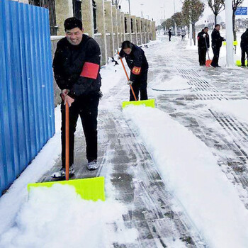 坚冠 加厚塑料推雪铲 PC聚碳铲雪板推雪板铲雪锹扫雪工具粮食晾晒推板定制 铲头+木柄