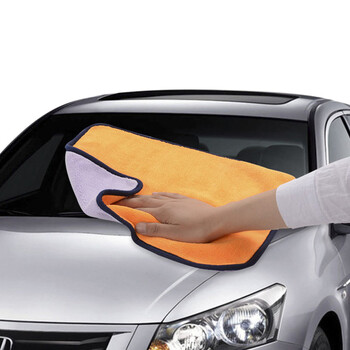 兰诗（LAUTEE）DA1059 加厚双面双色不掉毛吸水抹布清洁巾擦车巾 40*40cm颜色随机5条装