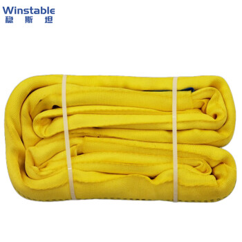 稳斯坦 WST862 搬运吊装捆绑带拖车救援绳 双扣黄色3吨3米 起重柔性穿丝吊车行吊带