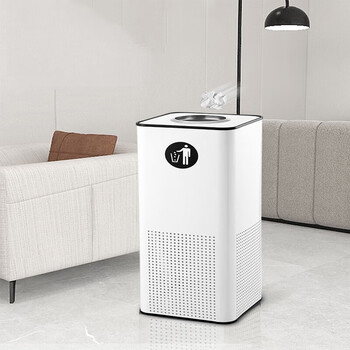 庄太太 酒店大堂商场立式烟灰缸垃圾桶 白色侧投25*25*62cmZTT-9907