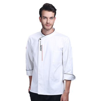 米盛厨师服 餐饮酒店后厨工作服蛋糕店烘焙男女服装 白色上衣4XL码MS-5