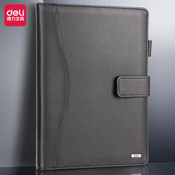 得力(deli)25K100张高档款活页笔记本子文具教师节礼物 商务办公记事本日记本办公用品 黑色3164