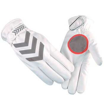 者也（ZYE）反光棉手套 冬季加绒保暖手套交通指挥警示手套 白色