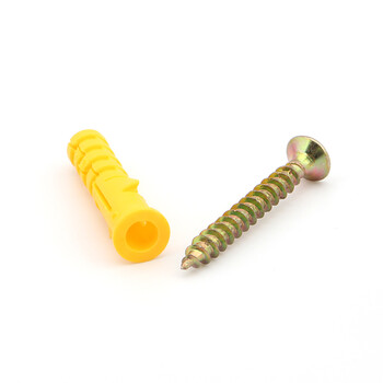 玉工6*30【袋装】35套小黄鱼塑料膨胀管膨胀螺丝螺栓胀栓胀塞胶塞配自攻丝
