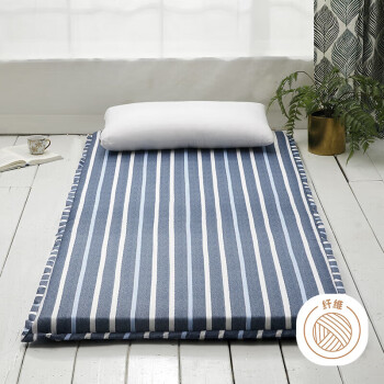 艾薇（AVIVI） 床垫宿舍床垫被学生床褥子榻榻米单人床垫子褥子 0.9米床 条纹蓝