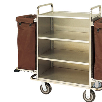 南 C-7 客房服务车 砂钢 分隔栏需单独购买 不锈钢客房服务车 布草手推车客房清洁车房口车