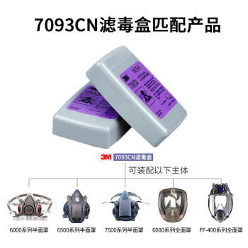 3M 7093CN防颗粒物过滤盒P100/KP100防尘玻璃纤维烟尘工业粉尘滤尘盒 2个