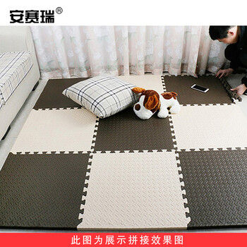安赛瑞 泡沫拼接地垫 泡沫拼图防滑地垫 60×60cm 4片装 道馆武术搏击摔跤地垫 咖色  27251