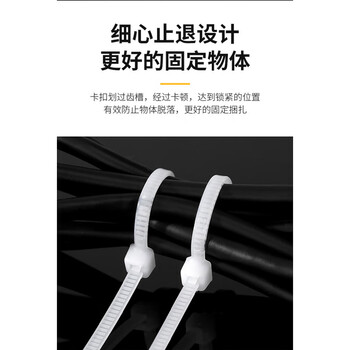 联嘉 尼龙扎带 捆绑束线自锁式扎线 塑料扎带 白色 3×300mm 厚1.2mm 1000条