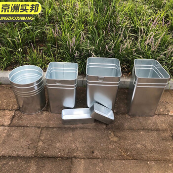 京洲实邦 镀锌方桶27*31*48.5cm 户外垃圾桶内胆果皮箱内筒镀锌板不锈钢定制（10个起订）JZSB-1005