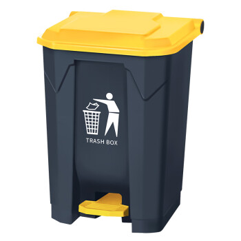科力邦（Kelibang） 脚踏垃圾桶 大号加厚68L户外环卫塑料垃圾桶带盖商用酒店办公分类垃圾桶翻盖KB1011 黄色