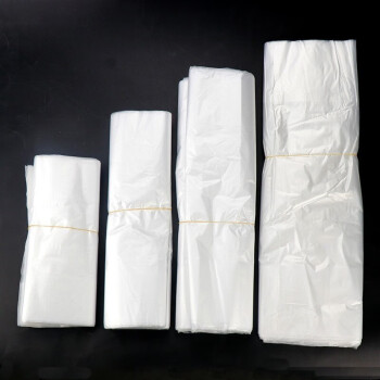 冰禹 BYzx-06 白色加厚塑料袋垃圾袋 背心式手提清洁袋 32*50cm 100只(大号)3丝