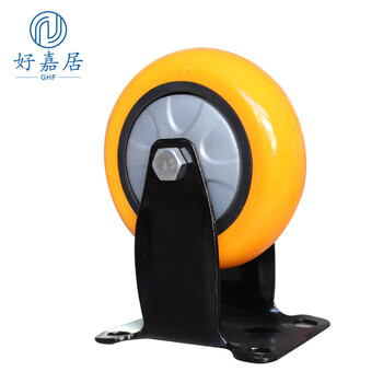 好嘉居 聚氨酯pu脚轮万向轮定向轮刹车轮推车轱辘工业轮子耐磨静音 定向轮 3寸