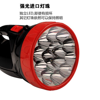 威陆 消防手电筒营地帐篷灯强光充电防水远射户外锂电强弱闪多功能手提式强光手电