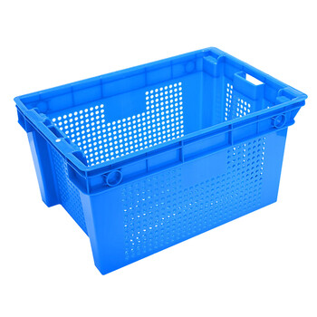 海斯迪克 HKCC18 加厚蓝色塑料筐 快递物流框 B4筐 外450*305*240mm