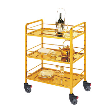 南 C-5 三层酒水车 酒水运送车酒水饮料车推车送餐车 镜金