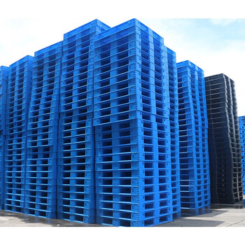 时通 塑料托盘 叉车仓库托盘平板川字1210防潮板物流垫仓库货架垫1200*1000*150全新料蓝色带印字