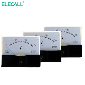 伊莱科(ELECALL)交流电压表 伏特表 44L1-V机械表头3~600V 电表 黑白色 450V 7 