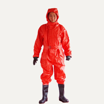 海安特 消防轻型半封闭连体式防化服 PVC款FH-II-H  防酸碱耐老化二级防护服 41码
