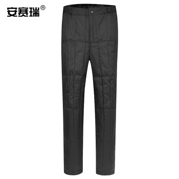 安赛瑞 棉衣棉裤 秋冬劳保防寒羽绒内胆套装 黑色 XL码  25787
