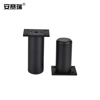 安赛瑞 铝合金圆形柜脚 (4个装) 家具支撑腿桌子橱柜衣柜沙发增高脚垫柜腿 可调节脚垫 10cm 黑色 26656