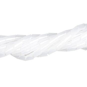 BOWERY缠绕管PE塑料束线管电脑线缆整理电线收纳理线管光纤保护电源线网线包线管12mm白色 7.5米/卷 1卷