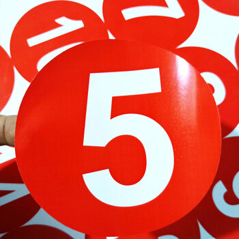 冰禹 BYaf-31 PVC防水号码贴 餐桌号比赛选手号10CM数字贴 数字1-24 2组