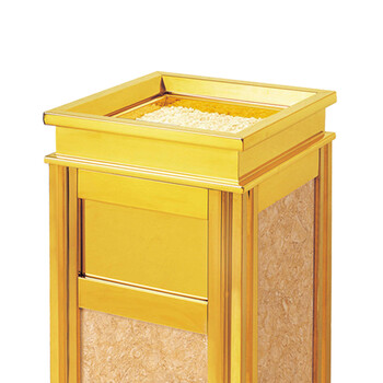 南 GPX-6C 四菱角南方座地烟灰桶 镜金 仿金花米黄 酒店会所大堂楼道烟缸垃圾桶 不锈钢垃圾桶 立式烟灰桶