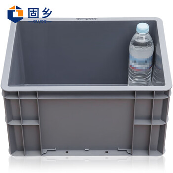 固乡 加厚塑料周转箱 带盖物流周转箱 胶箱 欧标 零件盒  运输箱 周转筐 大收纳箱（欧标带盖43-22）