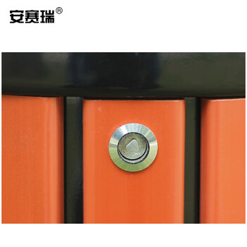 安赛瑞 户外钢木垃圾桶 公园景区钢木垃圾箱 38×80cm 环卫分类垃圾桶室外果皮箱 红色27030