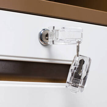 万尊双节保密柜国保密码锁工具柜储物柜咖白套色