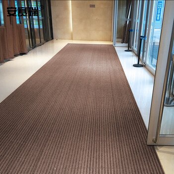 安赛瑞 铝合金地垫 除尘防滑刮泥地垫 1.0壁厚 进门嵌入式脚垫 银行酒店商场门垫50×80cm凹槽款 咖色26545